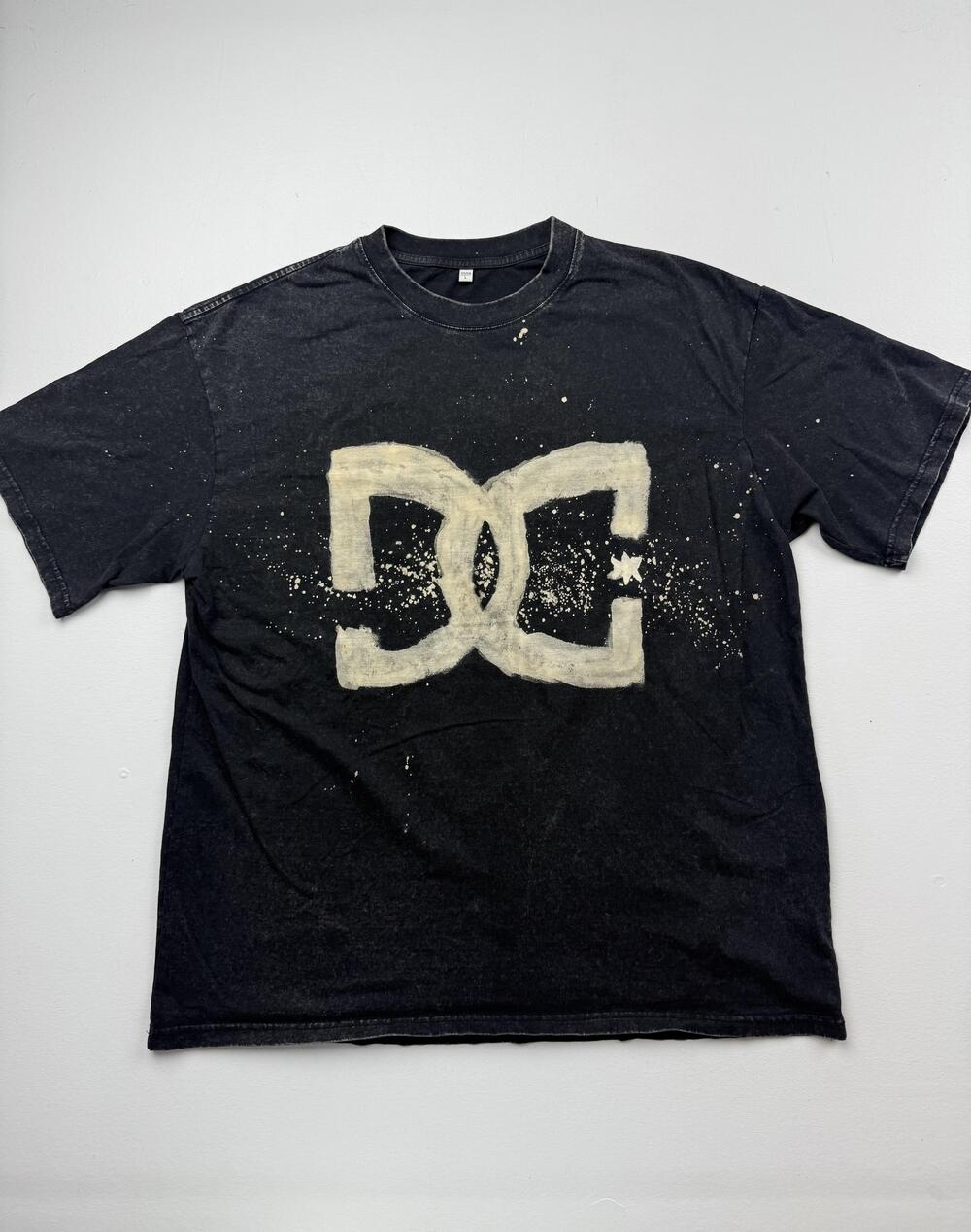 DC Shoes Shirt Mens Large Black Logo Graphic Tee Skateboard Streetwear Read